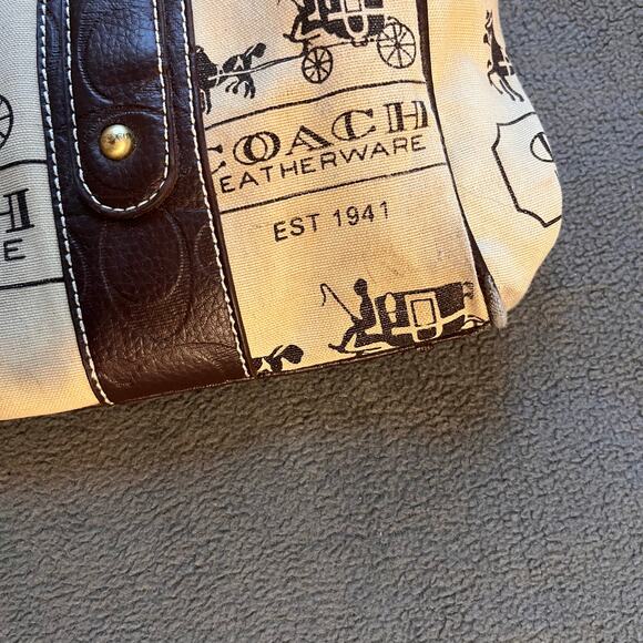 Coach Brown and Cream Satchel - Picture 7 of 13